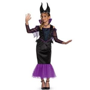 Girls Disney Sleeping Beauty Maleficent Halloween Costume Size Medium 7/8 NEW